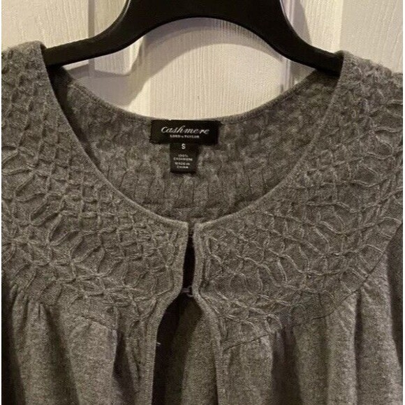 Lord & Taylor Sweater Womens S Cropped Cardigan Gray Cashmere ballet fairy y2k - Picture 4 of 4